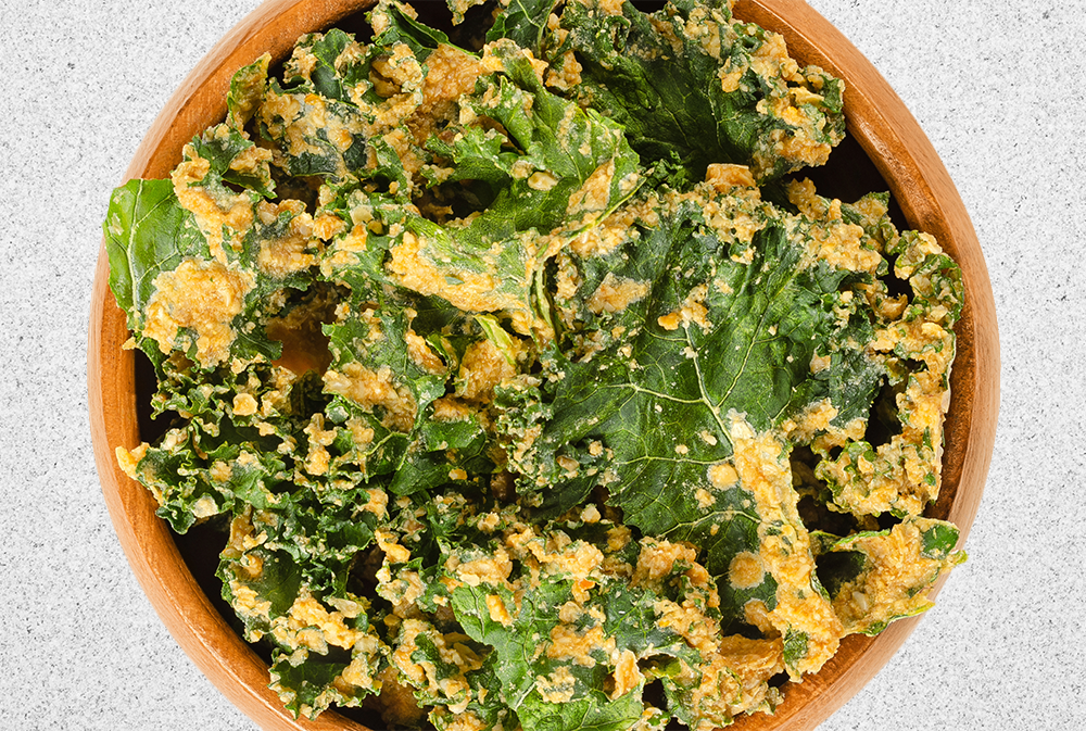 Kale Chips with Green Juice Pulp