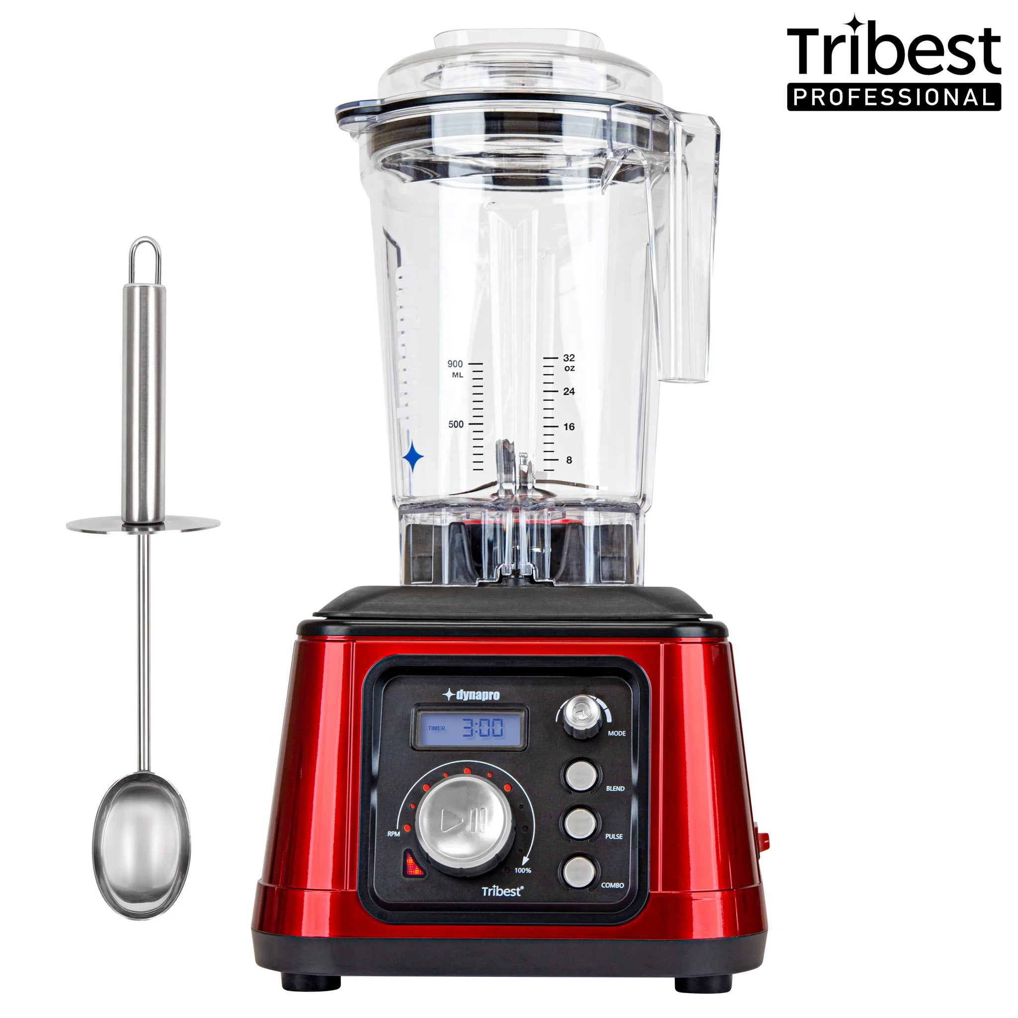 Dynapro® Commercial High-Speed Blender in Red with Stainless Steel Scoop