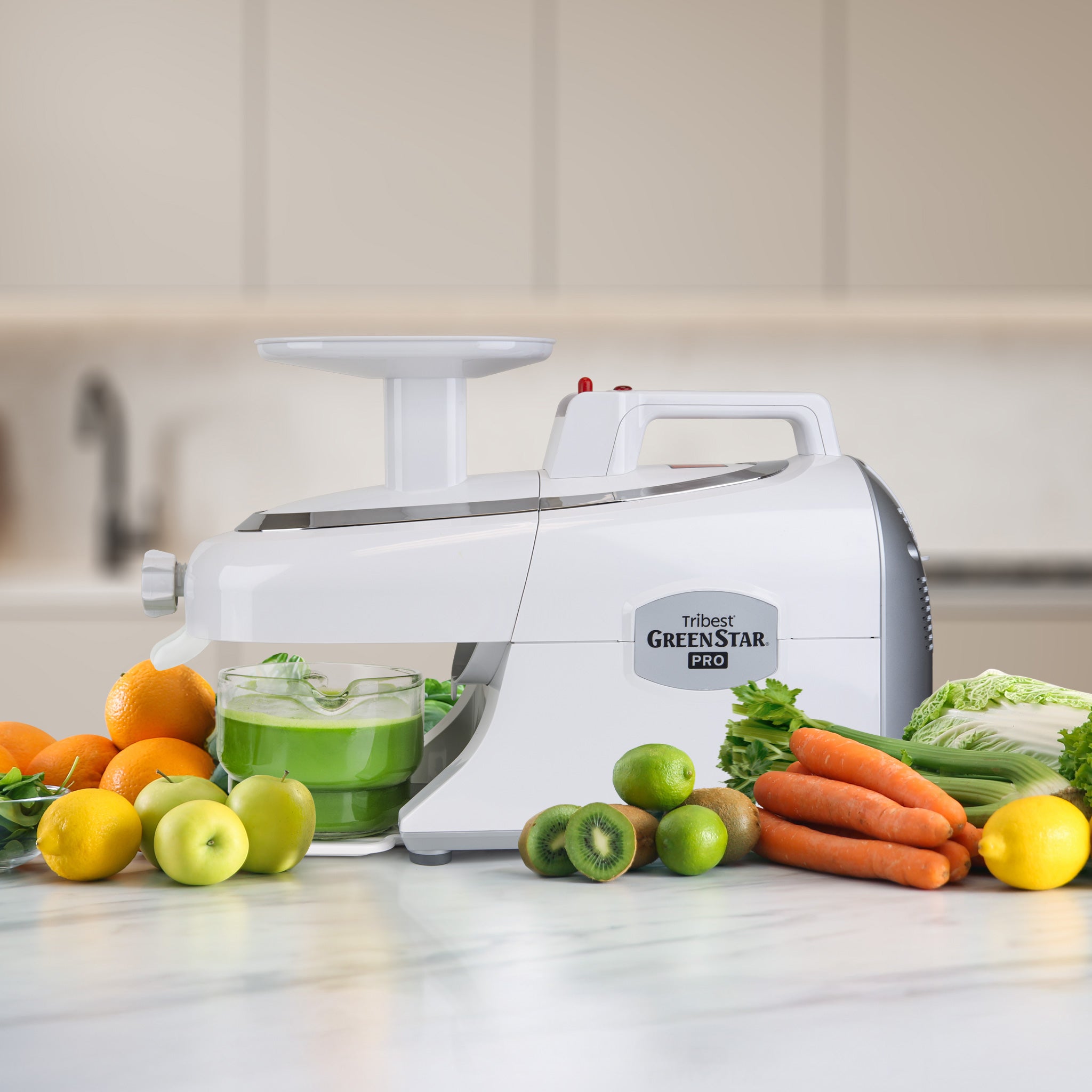 Greenstar® Pro Twin Gear Commercial Slow Juicer in White GS-P501-B - Tribest