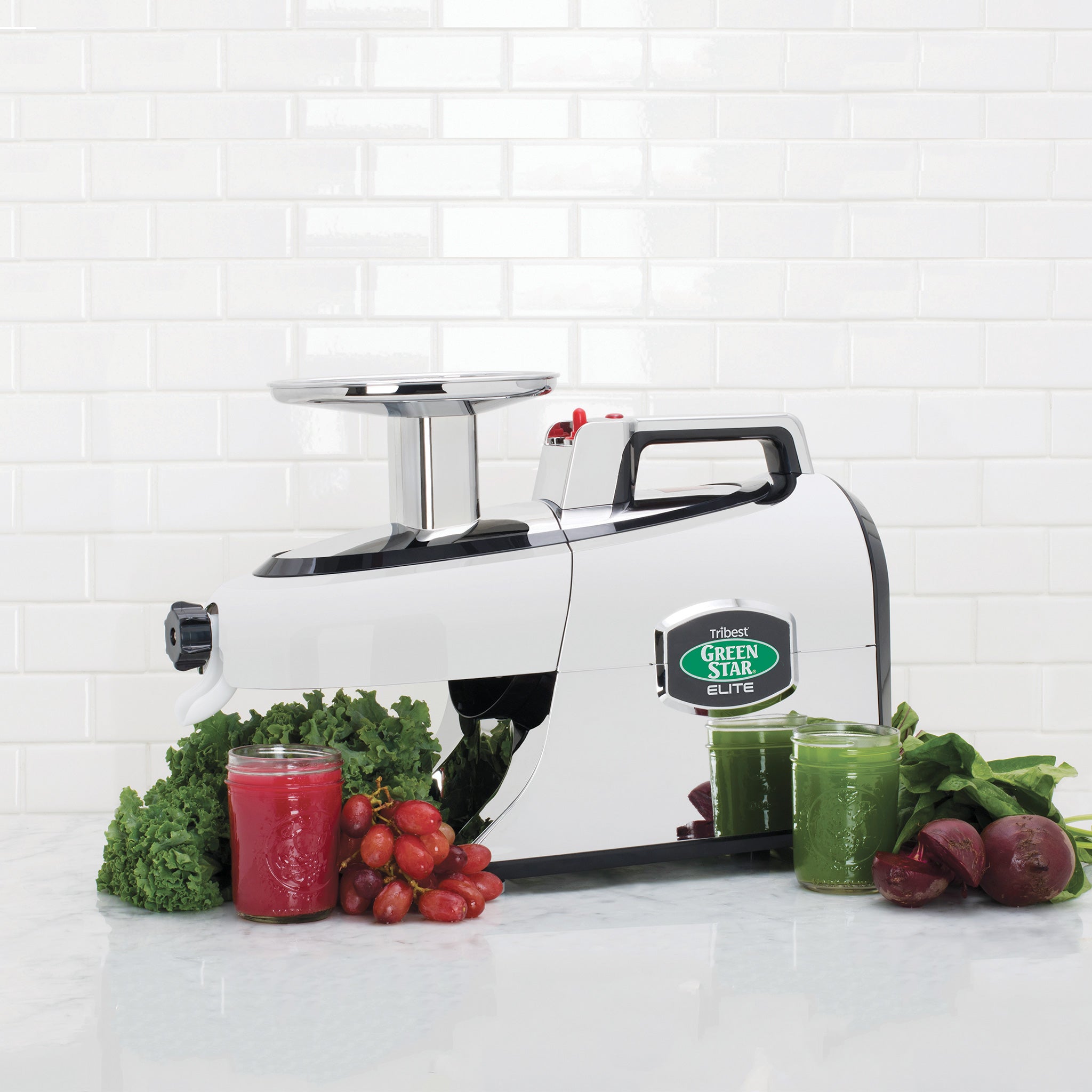 Greenstar® Elite Jumbo Twin Gear Slow Masticating Juicer in Chrome GSE-5050-B - Tribest