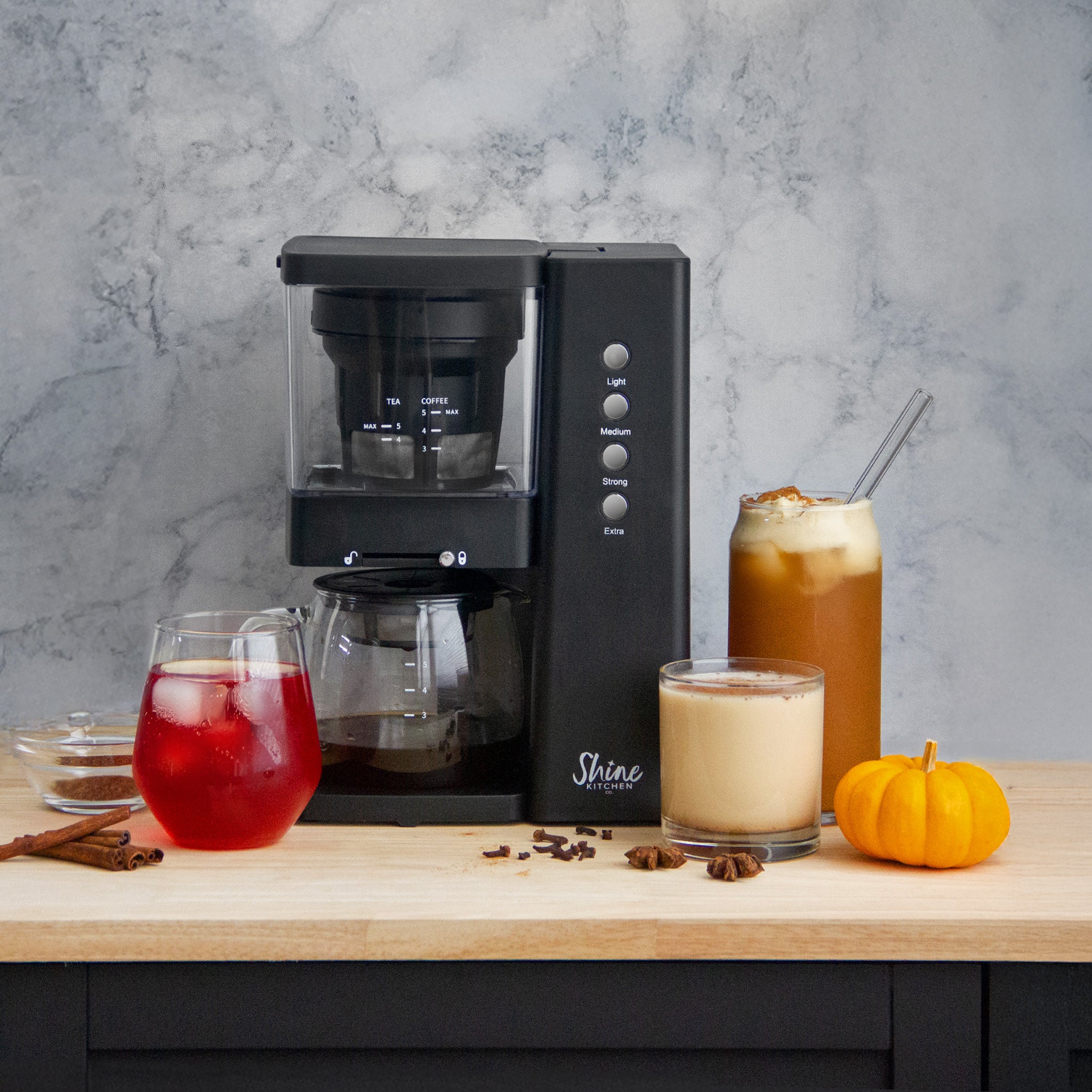 Shine Kitchen Co.® Rapid Cold Brew Coffee & Tea Machine with Vacuum Extraction Technology