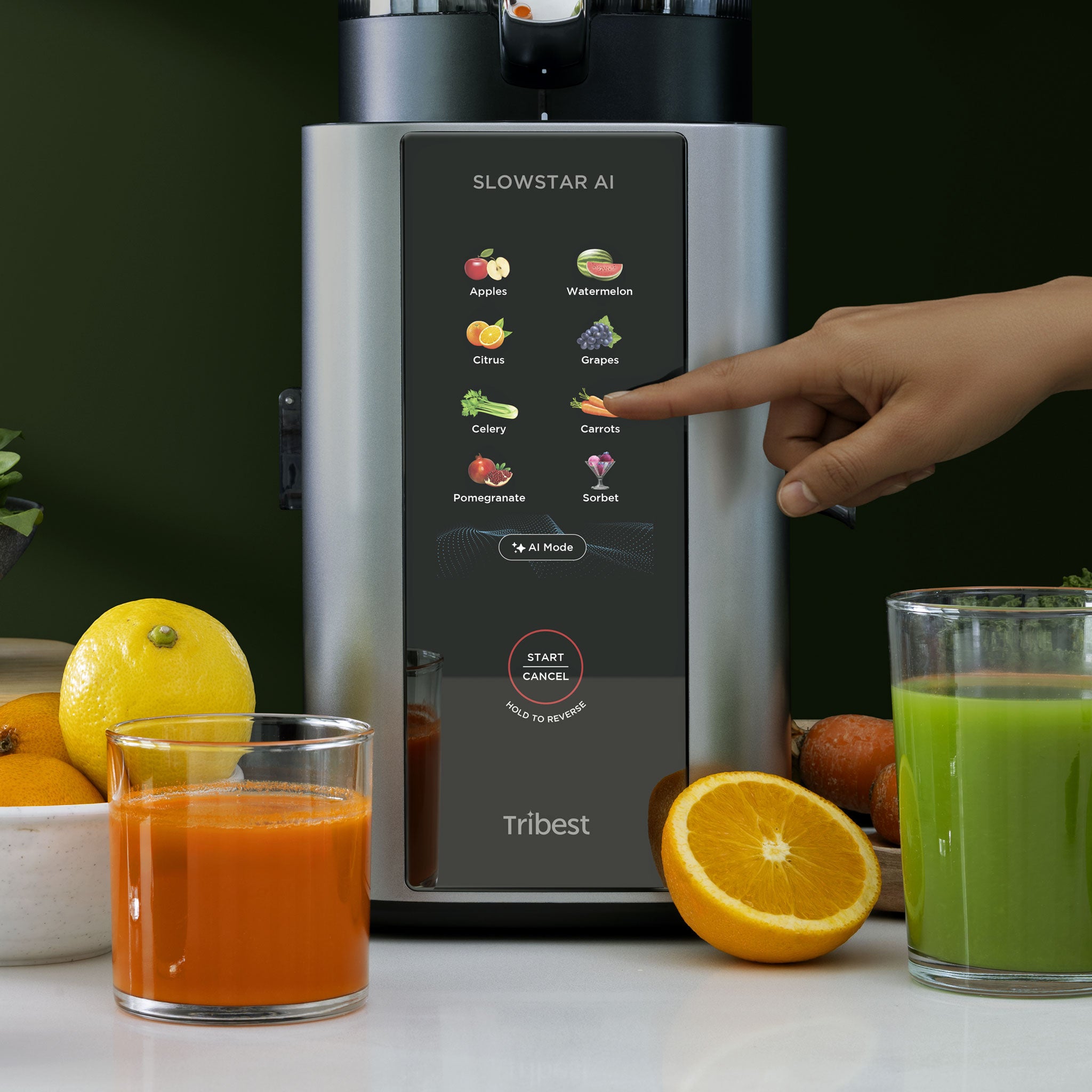 Slowstar AI Vertical Hopper Juicer with Automatic Intelligent Optimization Touch Screen  Display