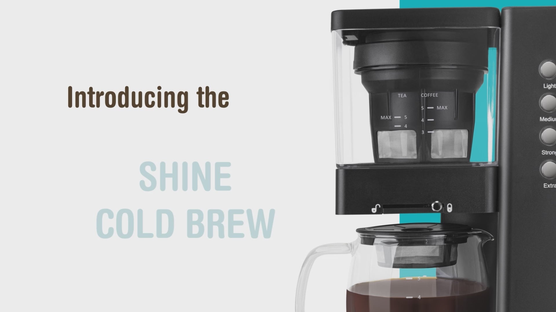 Shine Rapid Cold Brew Coffee & Tea Machine with Vacuum Extraction  Technology Black