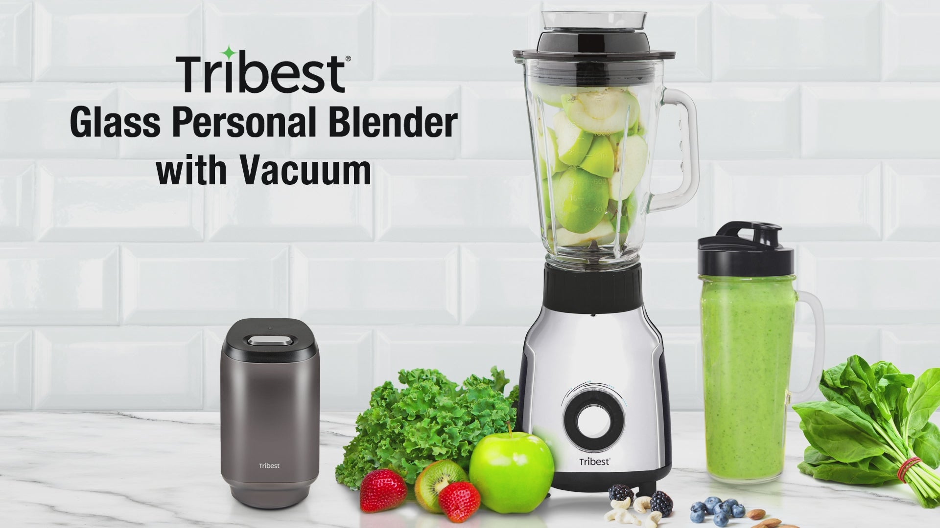  Tribest PBG-5050-A Portable Blender for Shakes and Smoothies  with Glass Blender Cups, Chrome: Home & Kitchen