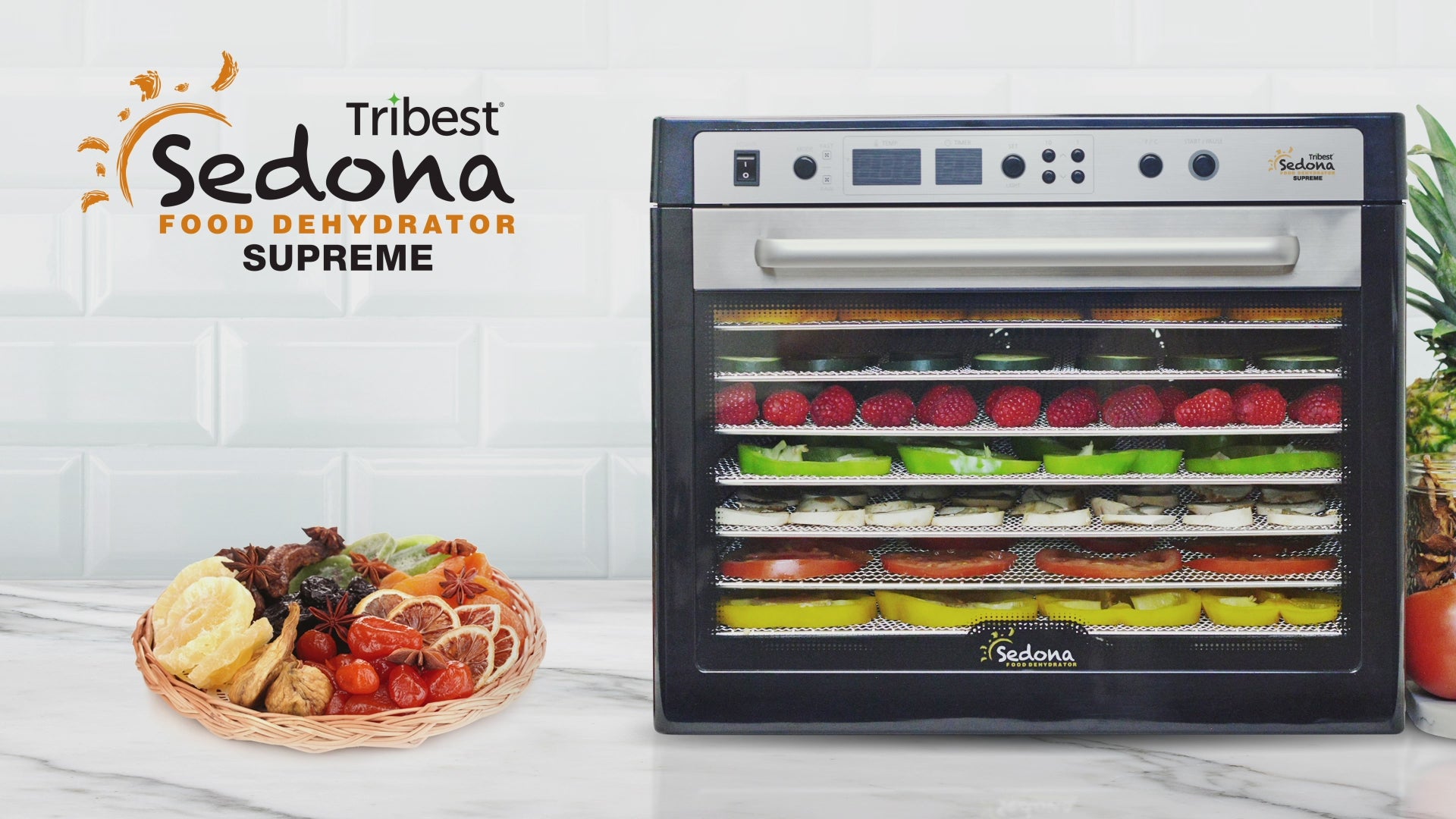 Tribest Sedona Supreme Food Dehydrator With Stainless Steel Trays – Black :  Target
