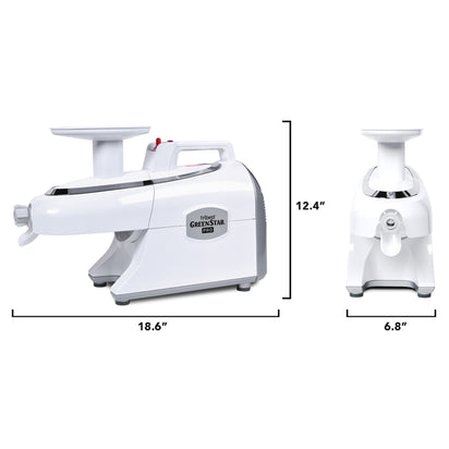 Greenstar® Pro Twin Gear Commercial Slow Juicer in White GS-P501-B - Size 18.6