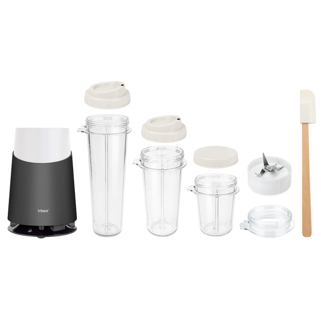 Personal Blender II® Mason Jar Ready (Basic 10-Piece Set) in Gray PB-410GY-A - Tribest