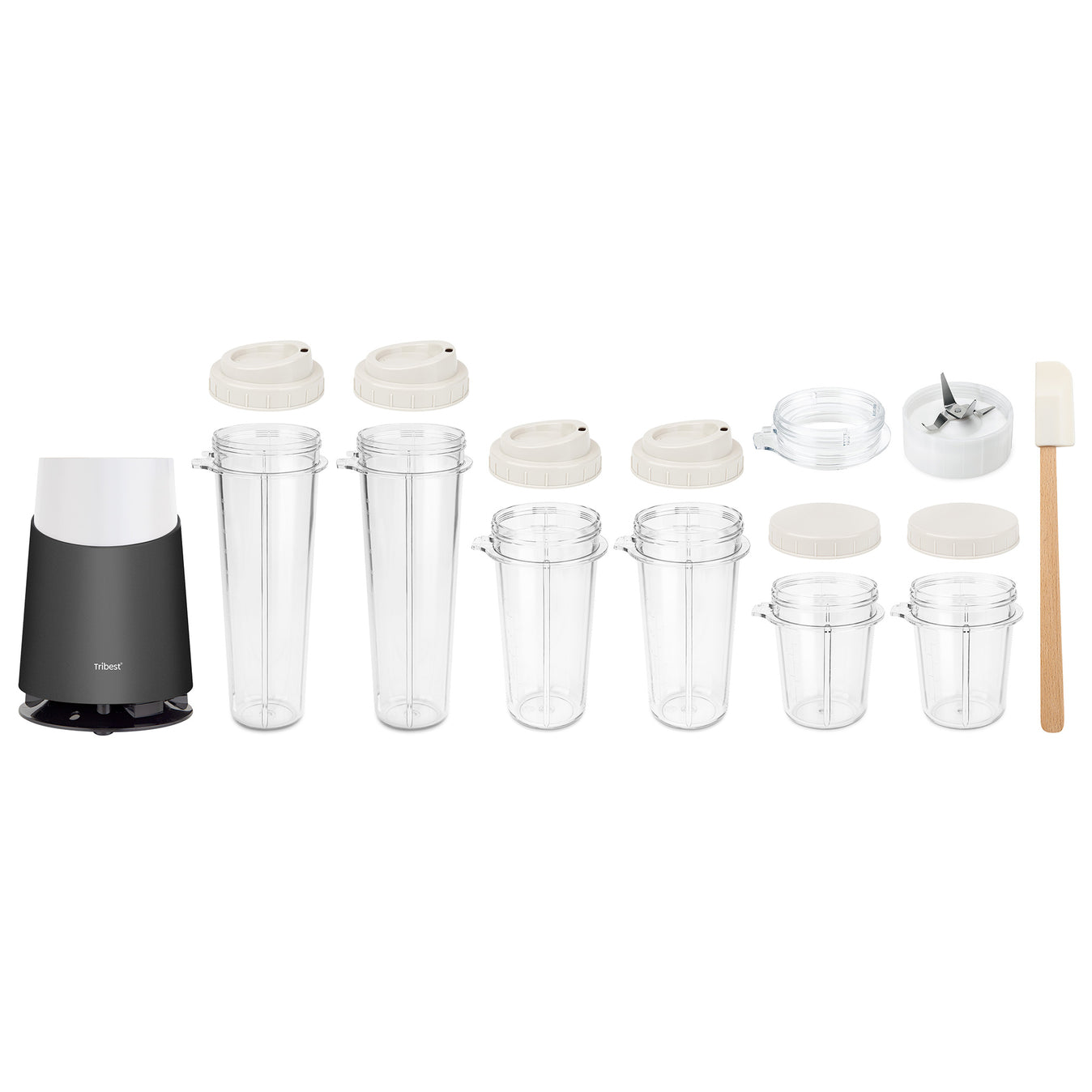 Personal Blender II Mason Jar Ready (Family16-Piece Set) in Gray PB-420GY-A - Parts - Tribest