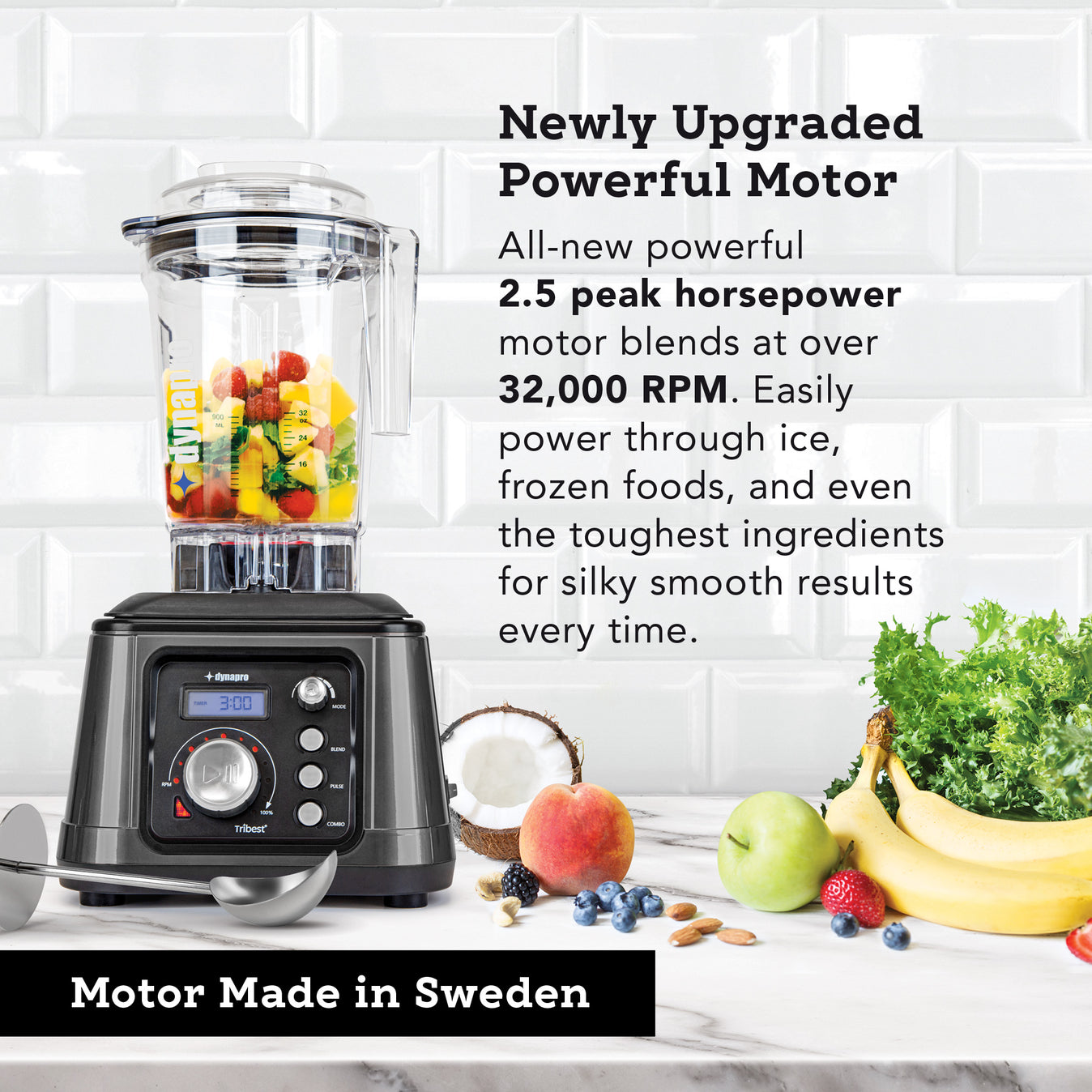 Dynapro® Commercial High-Speed Blender in Gray - Motor made in Sweden