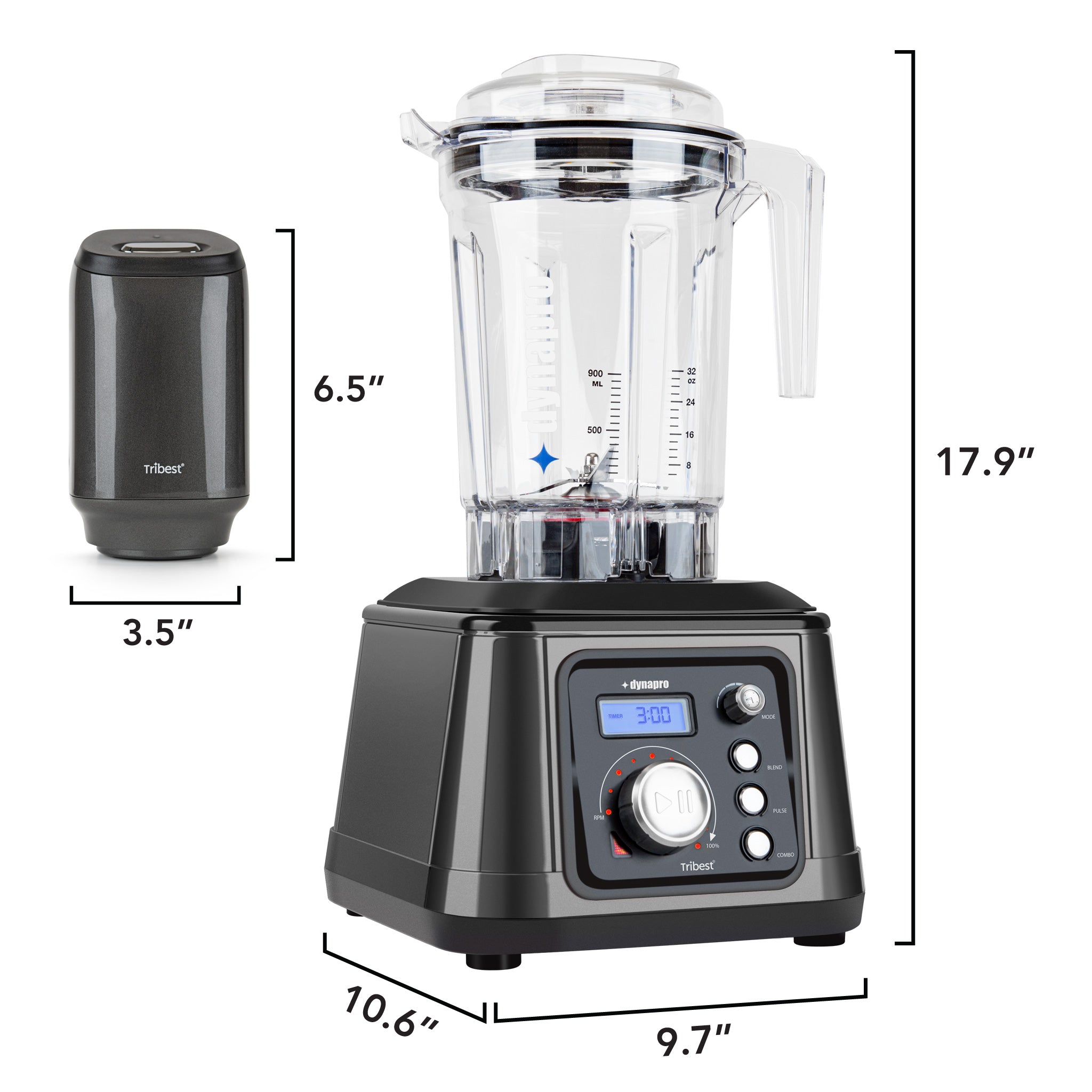Dynapro® Commercial High-Speed Vacuum Blender in Gray - 10.6