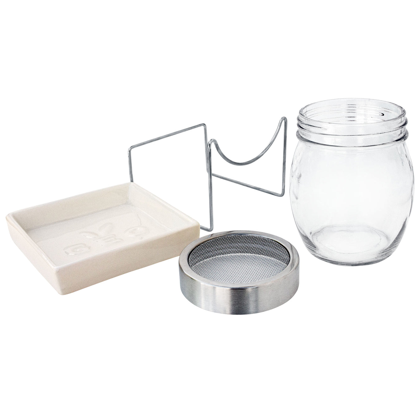 GEO Sprouting Jar System with Stainless Steel Rack and Ceramic Base Plate