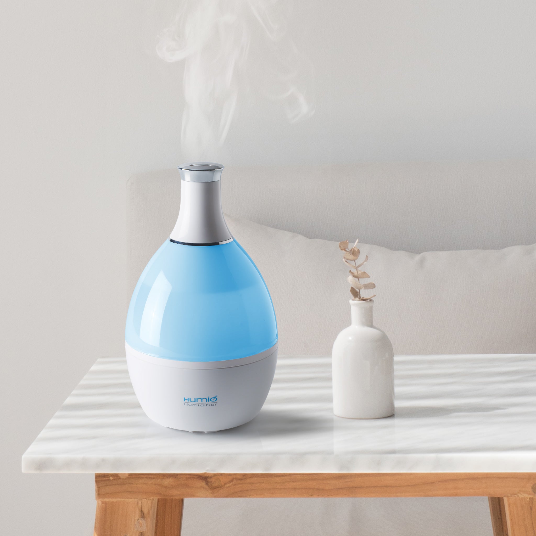 Smoke from Ultrasonic Aroma Diffuser and colorful light on black background.  Color Steam moving in d, Stock Footage