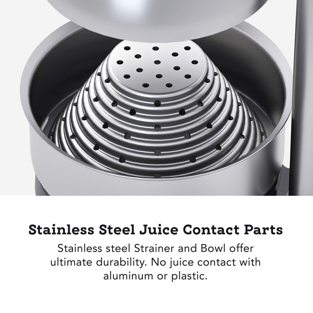 Tribest Professional Cancan Manual Juice Press MJP-100 Stainless Steel Juice Contact Parts