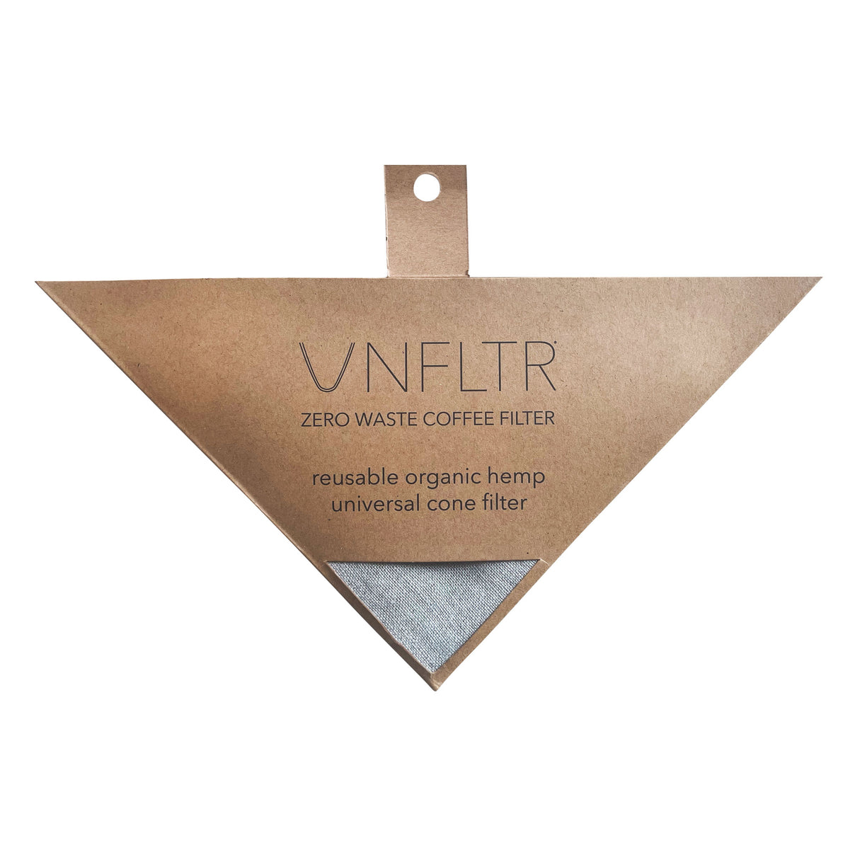 UNFLTR® Bloom Reusable Universal Hemp Cone Coffee Filter - Front Packaging
