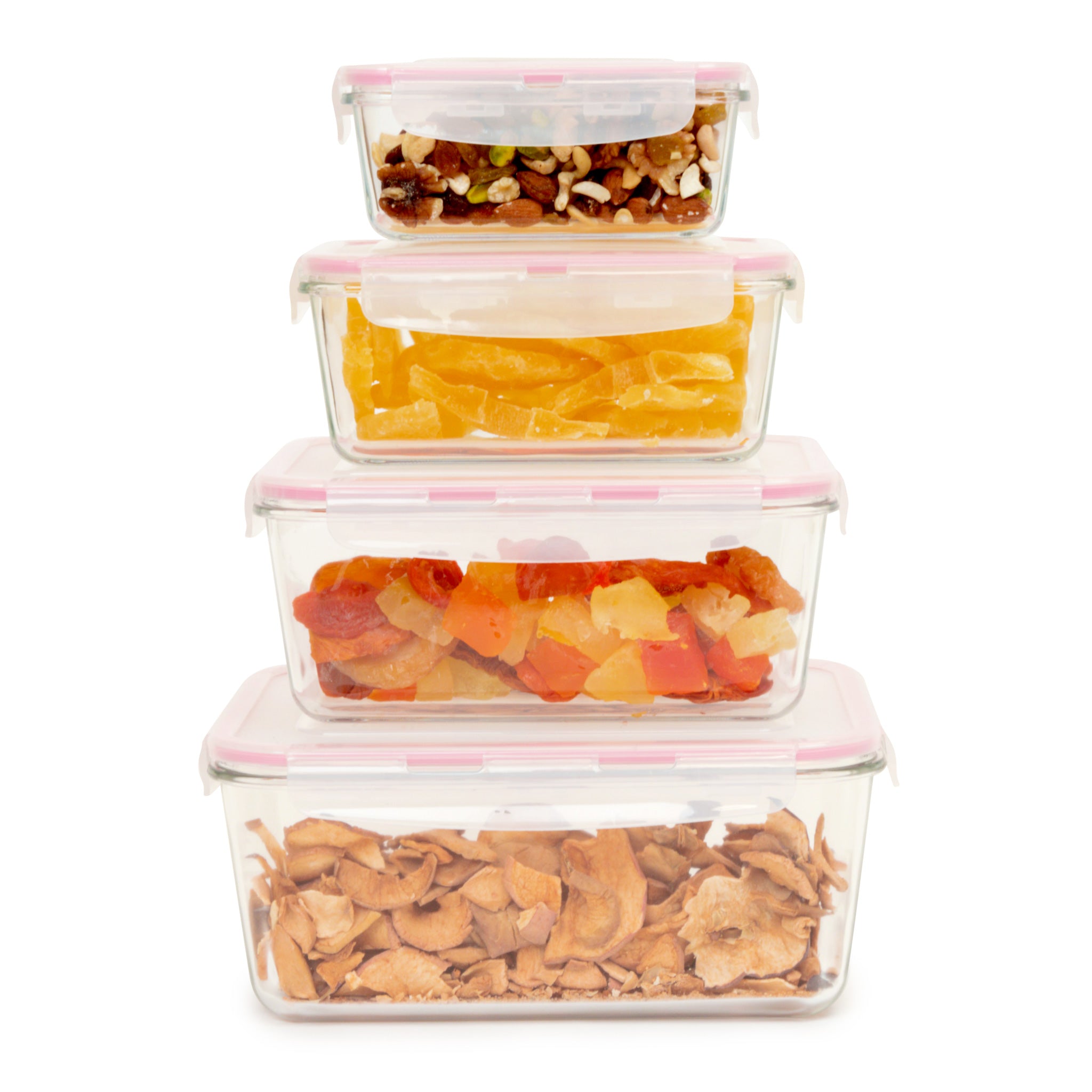 GlasLife® Airtight Square Glass Containers (Set of 4)
