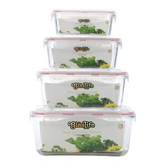 Tribest GLC04SN Glaslife Air-Tight Glass Storage Containers- Round