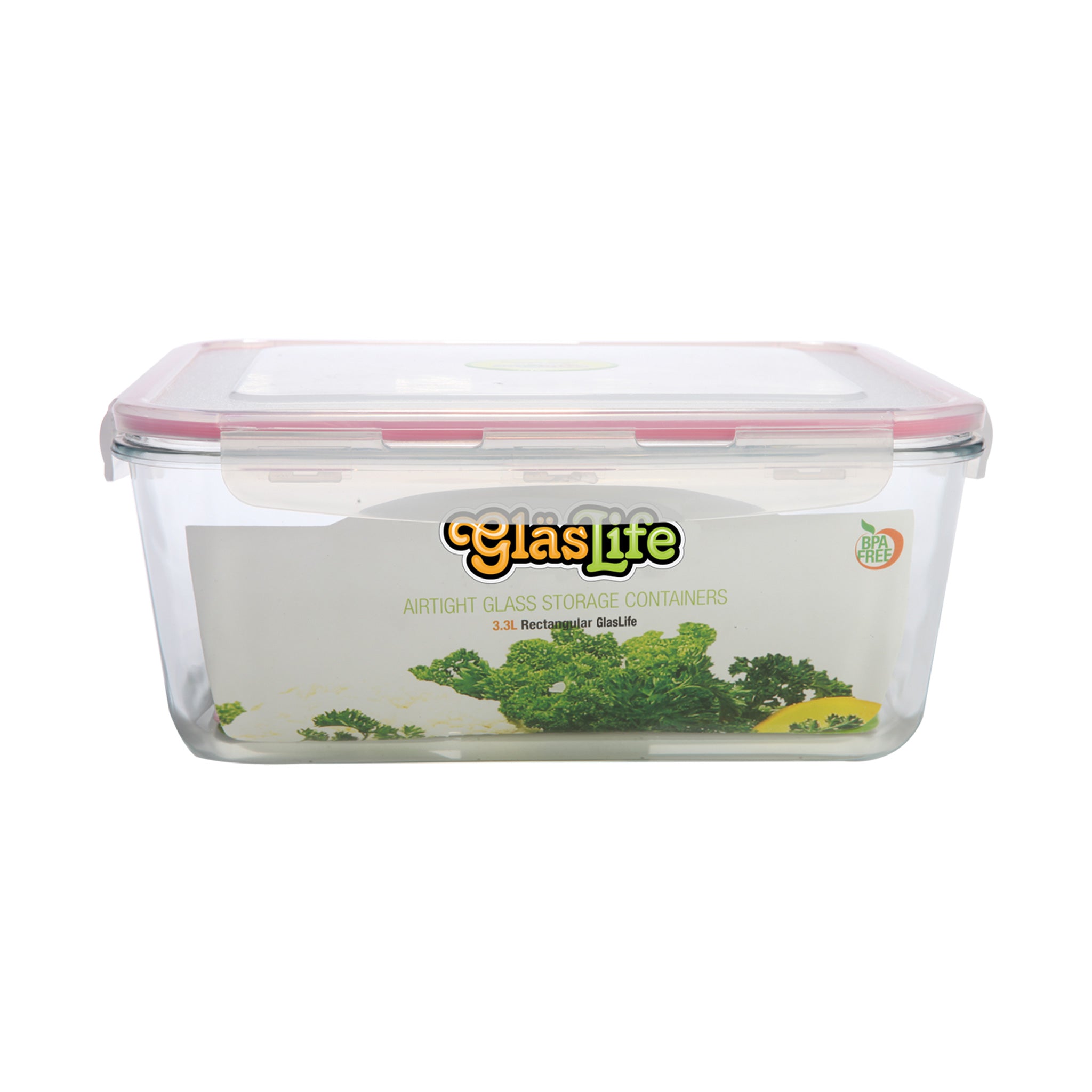 GlasLife® Air-Tight Glass Storage Container - Rectangular GLR19 Large 64 oz 1.9 L
